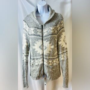 Bethany Mota Cotton/Acrylic Shawl Collar Zip Up Sweater W/Pockets size‎ M